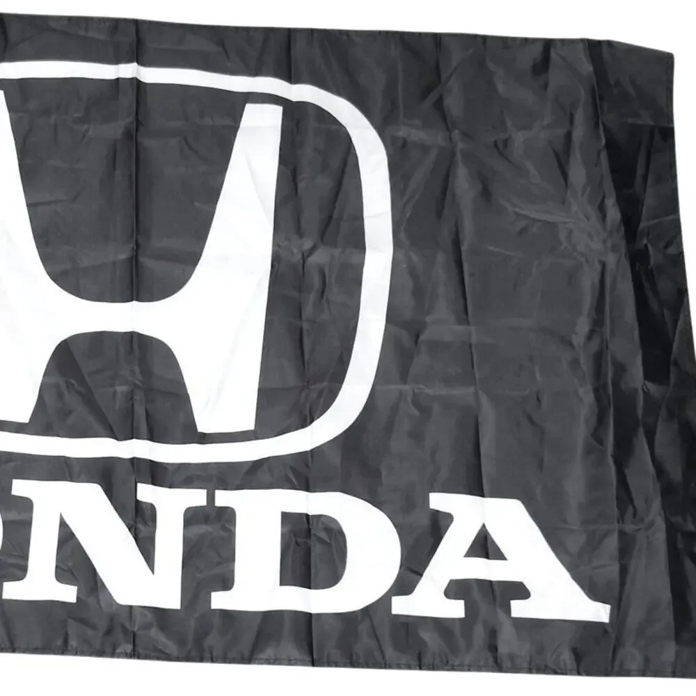 Honda Flag 3×5 ft Black White Logo Polyester Canvas Header Brass Grommets